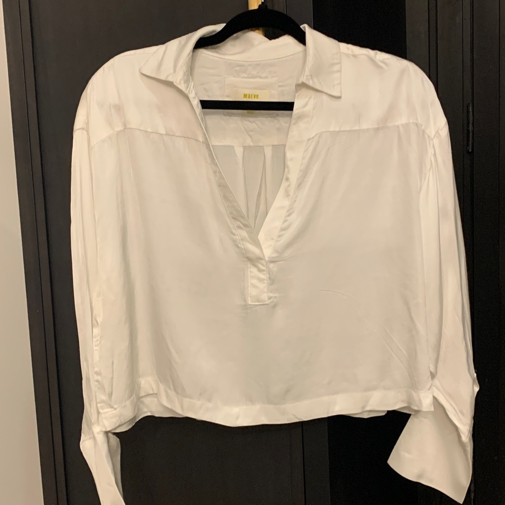 59. Maeve Silky White Blouse 100% viscose